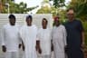 Governor Rauf Aregbesola handing over newly-elected Osun State Governor, Alhaji Gboyega Oyetola, to APC National Leader, Asiwaju Bola Tinubu, at his residence in Ikoyi Lagos on Sept. 28, 2018.