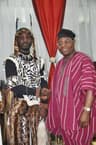R-L: Group Deputy Managing Director, United Bank for Africa (UBA) Plc. Victor Osadolor, with a staff of UBA and Winner of the Best Dressed, Male Category Abdullahi Egunjobi during the 2017 Africa Day Celebrations held at UBA House, Lagos last week. 