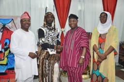 L-R: Director Commercial Directorate, United Bank for Africa (UBA) Plc. Feyi Ogoji; a staff of UBA and Winner of the Best Dressed, Male Category Abdullahi Egunjobi; Group Deputy Managing Director, UBA Plc. Victor Osadolor; Group Head, Risk Management, UBA Plc. Kubi Momoh during the 2017 Africa Day Celebrations held at UBA House, Lagos last week.
