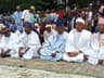 Governor Ibikunle Amosun of Ogun State (middle), Commissioner, Ogun State Police Command, CP Ahmed Iliyasu (right), former military Administrator of Ogun State, Navy Capt. Rasheed Raji (2nd right), Baba Adinni of Yoruba land, Alhaji Sarafa Ishola (2nd left) and Chief Medical Director, Federal Medical Center (FMC), Abeokuta, Prof. Musa Olomu, during the Eid-el-Kabir prayer at the Lantoro Praying Ground, Abeokuta . . . on Tuesday, August 21, 2018.