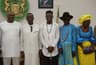 Delta State Governor, Senator Ifeanyi Okowa (2nd left);his Deputy, Barr. Kingsley Otuaro (left); winner of Big Brother Naija, Mr. Efe Ejeba (middle); Mr. Marshal Ejeba (2nd right) and his wife, Mrs. Mary, during a courtesy call on the Governor in Asaba, Delta State on Thursda, 11th May, 2017. 