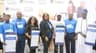 L-R: GAIM 3 Jingle Contest Winner, Israel Samson Ayomide; Divisional Head, Retail Bank, Fidelity Bank Plc., Richard Madiebo; N1 million Naira Winner from the second GAIM Season 3 Promo Draw, Obianuju Patricia Njepu; Executive Director, Shared Services and Products, Fidelity Bank Plc., Chijioke Ugochukwu; N2 million Star Prize Winner, Abdulraman Olarenrewaju Yusuf; Divisional Head Operations, Fidelity Bank Plc., Martins Izuogbe; N1 million winner, Alhaji Oluwa Kareem Amodu during the 3rd Prize Presentation Ceremony of the Get Alert in Millions Season 3 (GAIM Season 3) Promo which took place at Fidelity Bank Plc., Trinity Branch, Apapa Lagos.