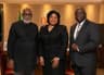 L-R: Governor of Ondo State, Arakunrin Rotimi Akeredolu; Executive Director, Lagos & Southwest, Fidelity Bank Plc, Mrs. Nneka Onyeali-Ikpe; and regional bank head, South West 1, Fidelity bank plc, Adebayo Adeyinka when the Management of Fidelity Bank Plc paid a courtesy call on the Governor of Ondo State â€¦ Wednesday, July 24, 2019.