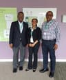Mrs Victoria Adefala, former Nigeria Country President of Alstom Group( middle); with Fmr Governor Peter Obi (right) and  Mr Basil Omiyi (left), Chairman of Stanbic-IBTC Bank Plc, during a leadership and financial management course at  INSEAD, France, on June 8, 2017. 