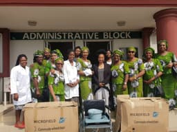 Ladies of the Order of Knights of St. Mulumba provide medical service equipment to aid healthcare delivery in Lagos State . . . early Dec. 2018

