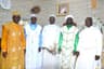 From left; Senior Superintendent James Akinadewo, Special Apostle Godfrey Dottie, Chairman, Board of Trustees, Motailatu Church of God, Senior Superintendent Gabriel Akinadewo (Omo Jesu II); Superintendent Babajide Akinadewo and Superior Evangelist Francis Adeyemi during Ordination/Adult Harvest of Restoration Parish of the church in Akute, Ogun State, late Nov. 2018. 
