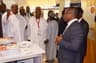 L-R: President Mohammadu Buhari; Chairman, Nigeria Economic Summit Group, Mr. Bukar Kyari; and  Head of Nigerian Content Development of Shell Nigeria Exploration and Production Company (SNEPCo), Mr. Austin Uzoka, during the presidentâ€™s tour of Shellâ€™s stand at the opening ceremony of the 2016 Nigeria Economic Summit in Abujaâ€¦ on Monday, Oct. 10, 2016.