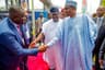L-R: The Managing Director/Chief Executive Officer of Projects Planet Limited, Biodun Otunola; Lagos State Governor, Akinwunmi Ambode; and President Muhammadu Buhari, during the commissioning of the Oshodi Transport Interchange project of the Lagos State Government handled by Projects Planet Limited â€¦ on Wednesday, April 24, 2019.