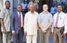 L-R: Head of University Relations, Shell Petroleum Development Company, Prof. Emmanuel Ukpebor; Social Investment Manager, Mr. Emmanuel Ekpenyong; Vice Chancellor, Rivers State University of Science and Technology, Prof. Chimezie Didia; Installation Engineer, Cussons Technologies Limited, Mr. Gerrard Smith; and the Head of Department, Marine Engineering, RSUST, Dr. Ibiba Douglas, at the pre-installation meeting for SPDC JV-sponsored Centre of Excellence in Marine and Offshore Engineering in the university in Port Harcourtâ€¦ on Tuesday 8th, November, 2016.