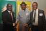 L-R: Managing Director, Shell Nigeria Exploration and Production Company, Bayo Ojulari; Executive Secretary, Nigeria Content Development and Monitoring Board, Simbi Wabote; and the Chairman, Petroleum Technology Association of Nigeria, Okoroafor Bank-Anthony, at the opening ceremony of a workshop on Nigeria Content Opportunity in Bonga South West Aparo Deep Offshore Project organised by SNEPCo in Lagosâ€¦ on Wednesday, 7th June, 2017.