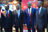 L-R: Franklin Erebor, CEO, United Bank for Africa (UBA) Cote dâ€™Ivoire; Jean Claude Brou, Ivorian Minister of Industry and Mines; Tony O. Elumelu, Chairman, UBA Plc; and Roger Kacou, Ivorian Minister of Tourism during the working visit of Chairman UBA Plc to Ivory Coast on May 28, 2015.