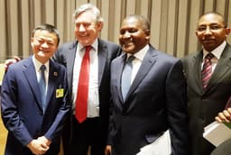 L-R: Jack Ma, Founder & Executive Chairman of Ali baba Group; Gordon Brown, former British Prime Minister and UN Special Envoy for Global Education; Aliko Dangote, President/CE, Dangote Group and Dr. Abdu Mukthar, Group Chief Strategy Officer at United Nations Education Commission launch of 'The Learning Generation' presented to the UN Secretary General Ban Kim Moon at the UN Headquarters in New York
 

