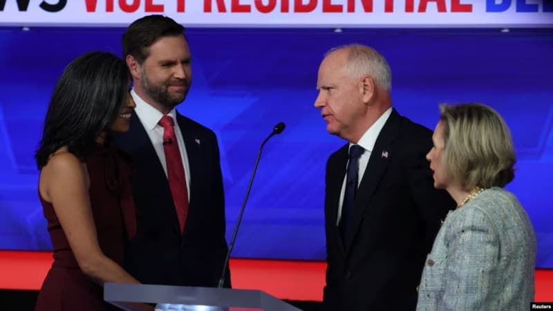Vance, Walz clash in US vice presidential debate