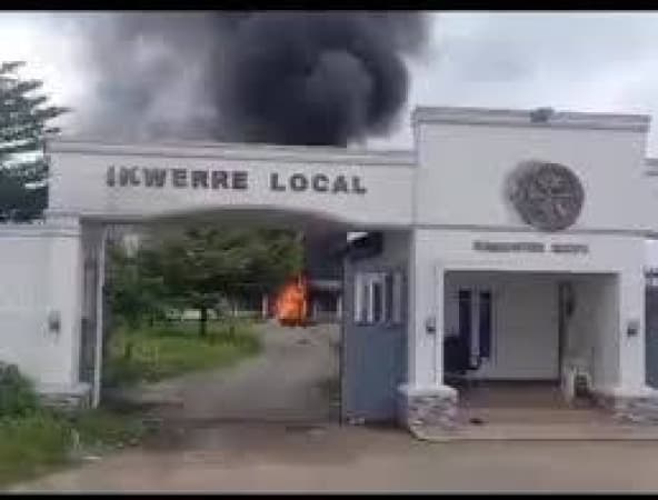 HURIWA fingers saboteurs in burning of Rivers Council Headquarters, charges DSS to arrest them 