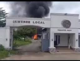 HURIWA fingers saboteurs in burning of Rivers Council Headquarters, charges DSS to arrest them 