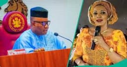 Drama as Akpabio cautions Senator praising Bianca's beauty during screening