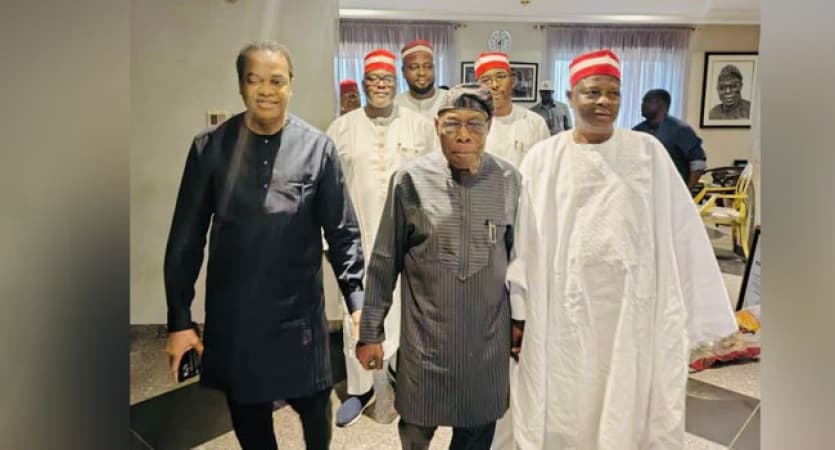 Kwankwaso, Duke meet Obasanjo in Abeokuta