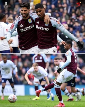 Rashford double fires Villa into FA Cup semis