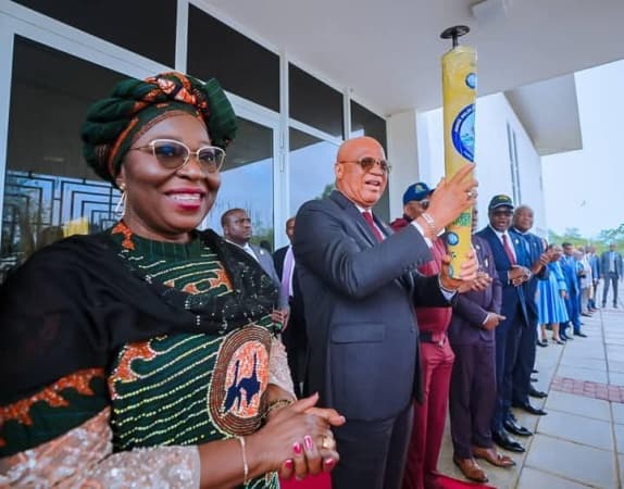 Gov. Eno receives Niger Delta Sports Festival Torch