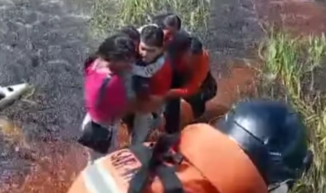 Five people survive two days perched on plane in alligator-filled swamp