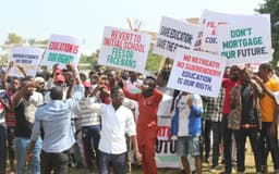 NANS protests in Abuja over sexual harassment, management crisis at FUOYE