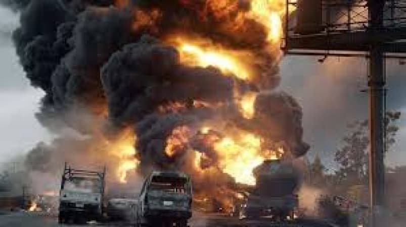 18 passengers escape death as bus bursts into flames in Rivers