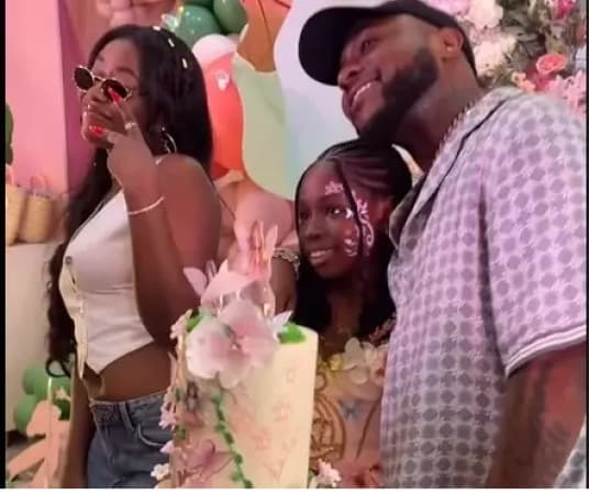 Davido reunites with ex-partner for daughter’s 10th birthday party