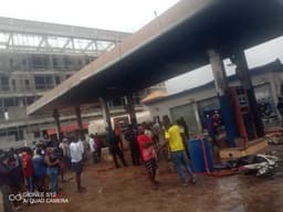 Panic as fire razes fuel station in Lagos