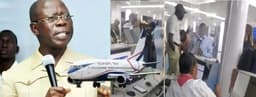 Airport drama: Oshiomhole breaks silence, accuses Air Peace of boarding scam