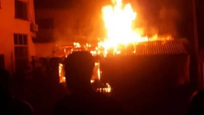 Fire guts properties as transmission line falls on building behind Kwara assembly complex