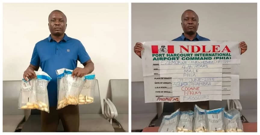NDLEA arrests Iran-bound businessman for ingesting 53 wraps of cocaine