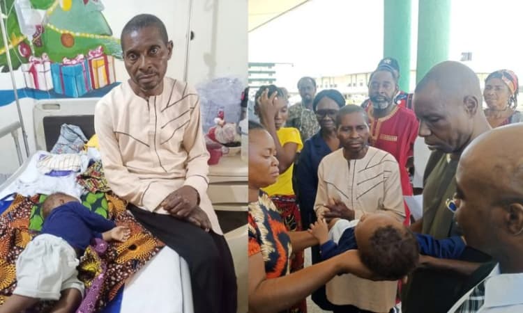 Benue horror: Man reunites with surviving 10-month-old son after losing entire family