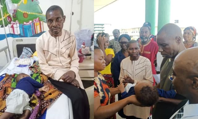 Benue horror: Man reunites with surviving 10-month-old son after losing entire family