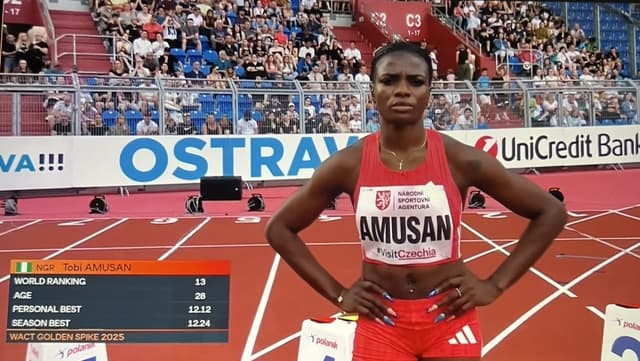 Tobi Amusan wins Ostrava Golden Spike with 12.45s finish