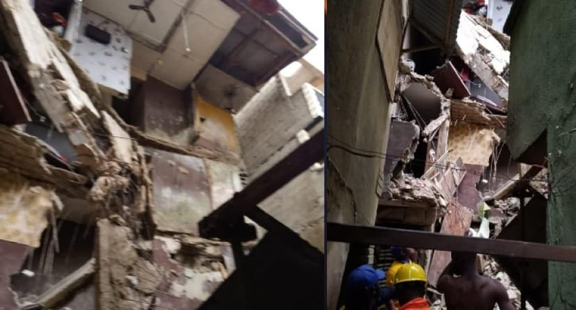 JUST IN: Three-story building collapses in Lagos 