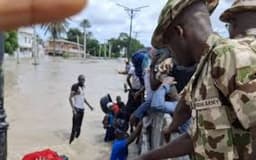 Soldier rescued from drowning in ravaging flood