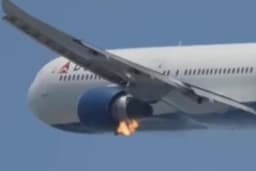 Passenger plane catches fire minutes after take-off