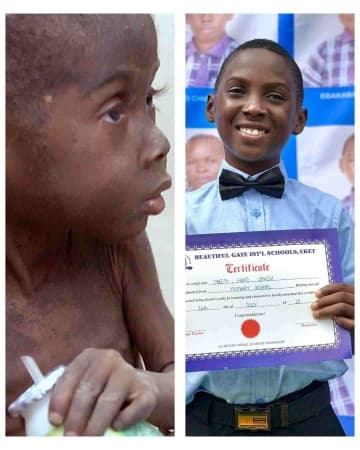 Nigerian boy branded a witch, rescued by aid worker, graduates primary school