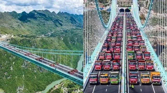 World’s tallest bridge tested with 96 truck ahead of official opening