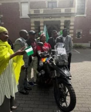 Nigeria Customs celebrates as adventurous officer Ogboru a.k.a Tracta 2, successfully completes solo ride to Belgium for women’s cause