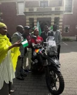 Nigeria Customs celebrates as adventurous officer Ogboru a.k.a Tracta 2, successfully completes solo ride to Belgium for women’s cause