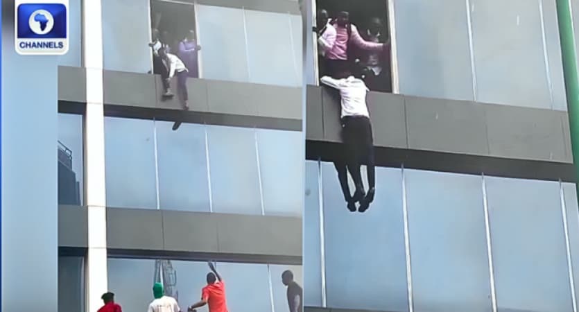 Like in a movie: Panic in Lagos as people jump from six-storey office building to escape fire