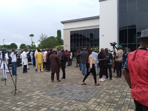BREAKING: Supporters besiege Port Harcourt airport to welcome Gov Fubara