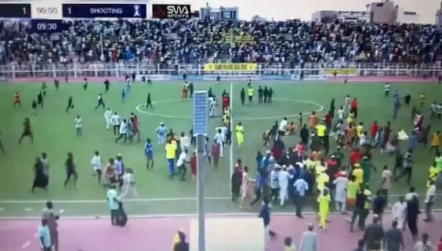 NPFL: Fans invade pitch as Kano Pillars, Shooting Stars match ends in chaos