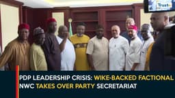 JUST IN: Security operatives provide heavy cover as Wike's men take over PDP National Secretariat