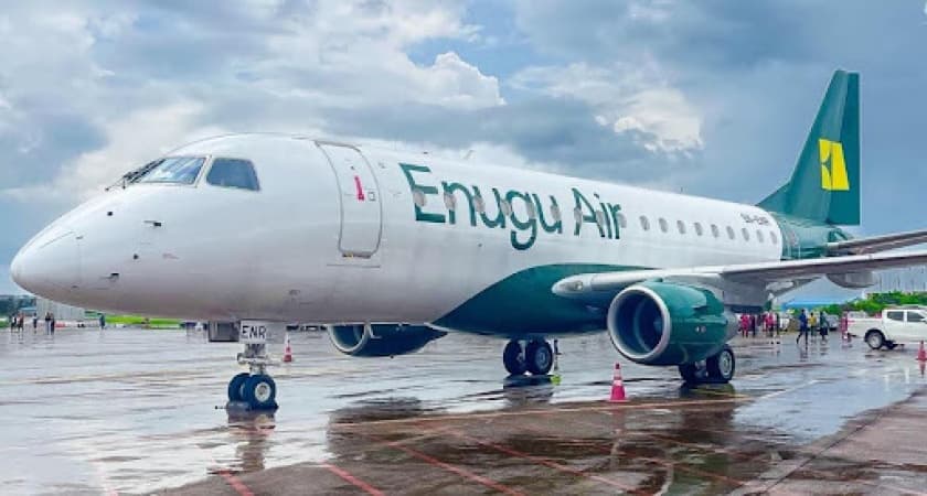 JUST IN: Enugu Air in near mishap, plane stuck as nose gear fails during landing