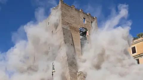 Worker dies after partial collapse of medieval tower in Rome