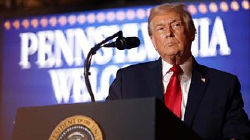 Trump touts upbeat message on economy as Americans feel the pinch