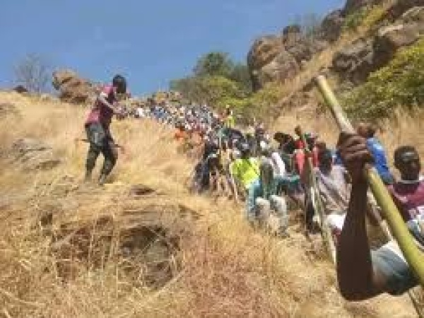 Thousands of Gombe youth ascend Bima Hill in dazzling festival kick-off.