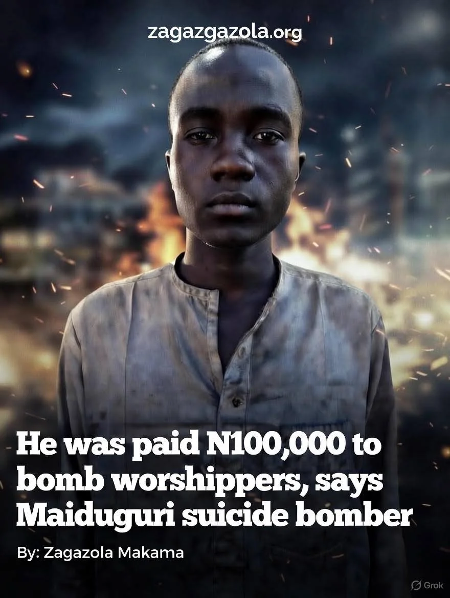 I was paid N100,000 to bomb worshippers, says Maiduguri suicide bomber, Ibrahim 